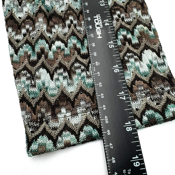 COLDWATER CREEK Women's 2X Aqua Blue Brown Crochet Lined Pullover Boho Tunic Top - Picture 8 of 8